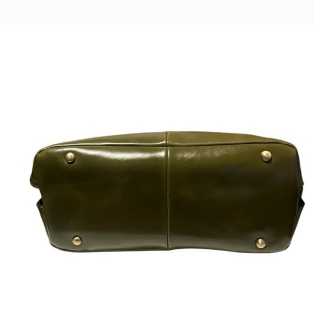 Patricia Nash Lidney Olive Green Leather Slouchy Satchel Large EUC - Picture 5 of 14
